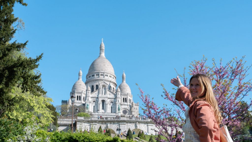 Montmartre with My Private Paris co-Founder, Marie, in front of the Sacred Heart Basilica.