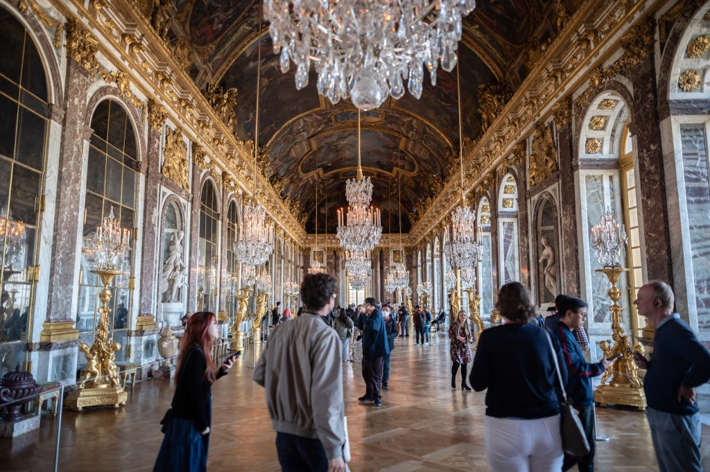 Versailles' Hall of Mirrors, inspired by the Louvre's Galerie d’Apollon, the room housing the jewels of the 2025 Louvre Heist.