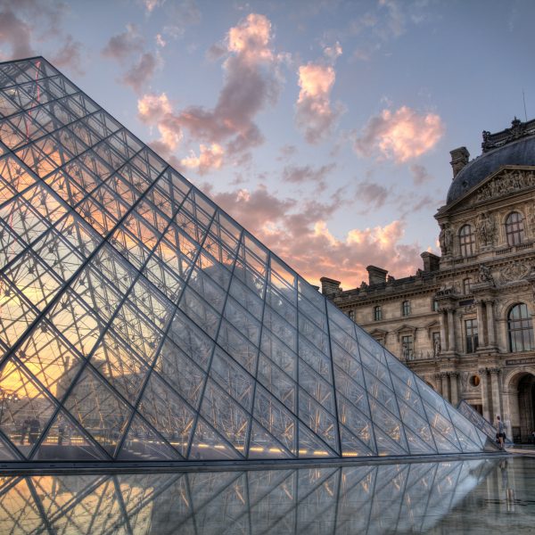 The Louvre Pyramid Sunset