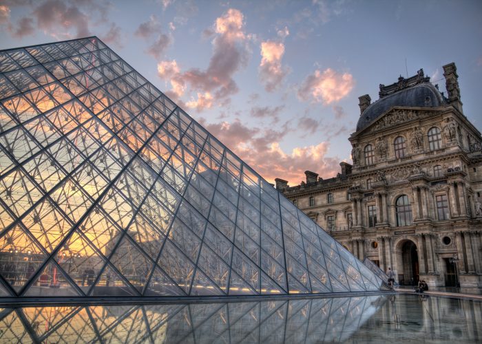 The Louvre Pyramid Sunset