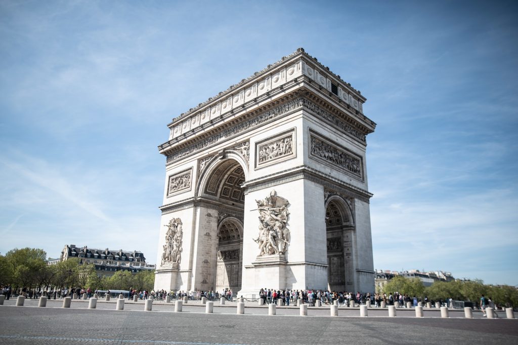 Arc of Triumph by My private Paris blue sky Famous Architecture in Paris France