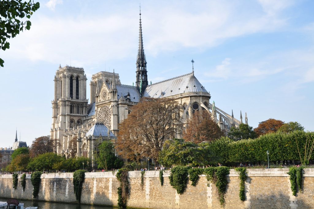 Famous Architecture in paris France Notre Dame Cathedral blue sky My private Paris