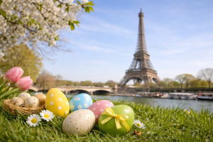 Easter in Paris in front of the Eiffel Tower