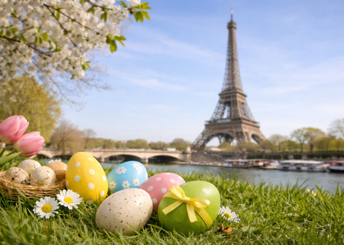 Easter in Paris in front of the Eiffel Tower