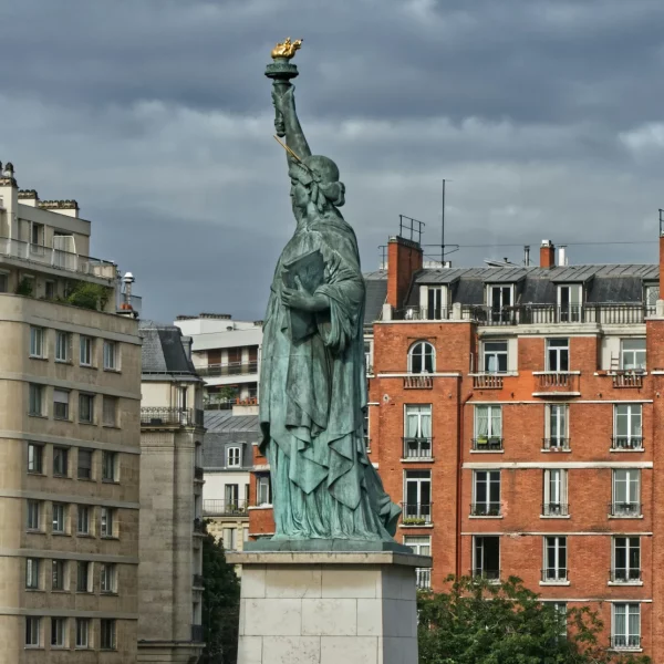 The replica of the Statue of Liberty on l'île aux Cygnes, Paris.