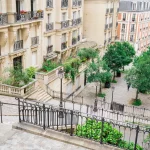 courtyard-in-montmartre-paris Local courtyard hidden in the Parisian neighborhood of Montmartre