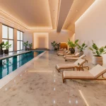 A luxurious indoor pool at one of Paris.