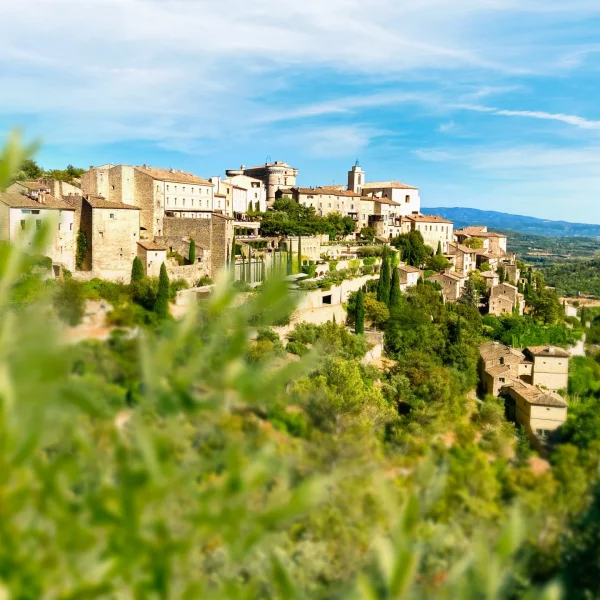 The village of Gordes,perched on a mountainside in the Provence region.