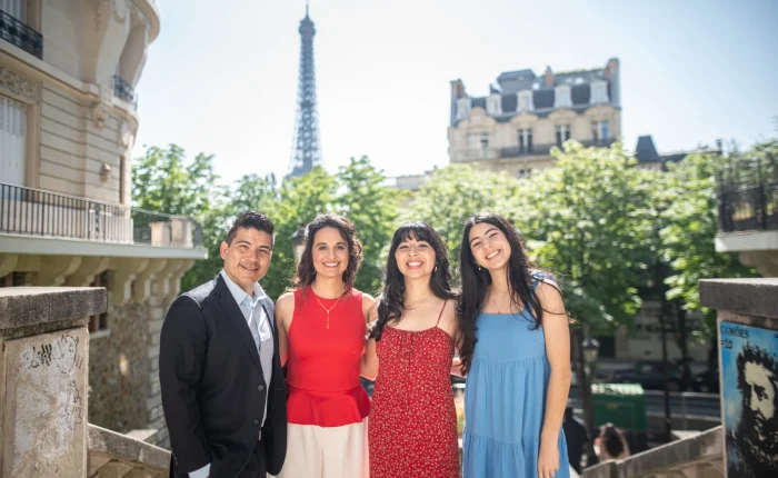 A family during a Paris Highlights tour